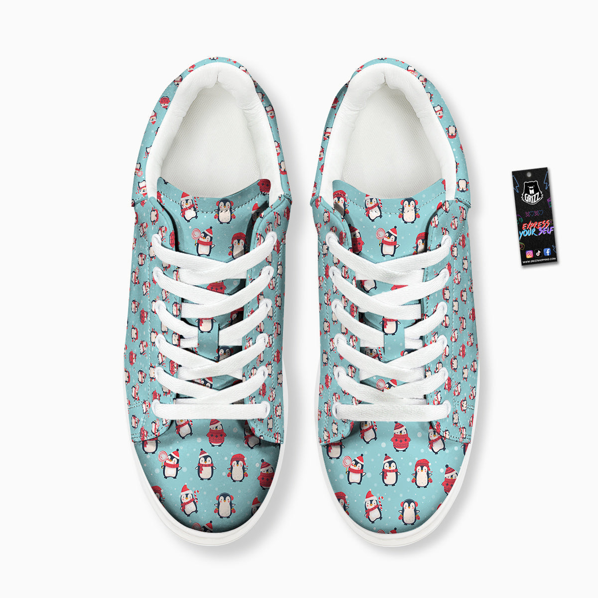 Penguin Cute Snowy Print Pattern Platform Shoes-grizzshop