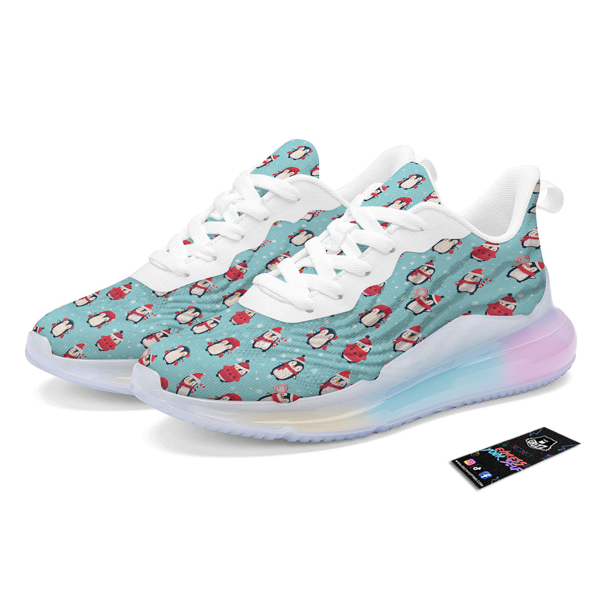 Penguin Cute Snowy Print Pattern Running Sneakers-grizzshop