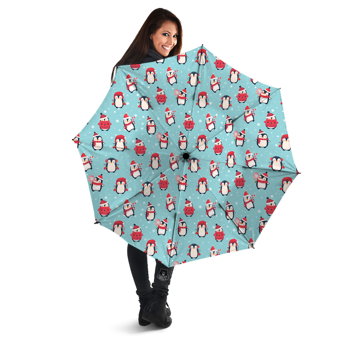 Penguin Cute Snowy Print Pattern Umbrella-grizzshop