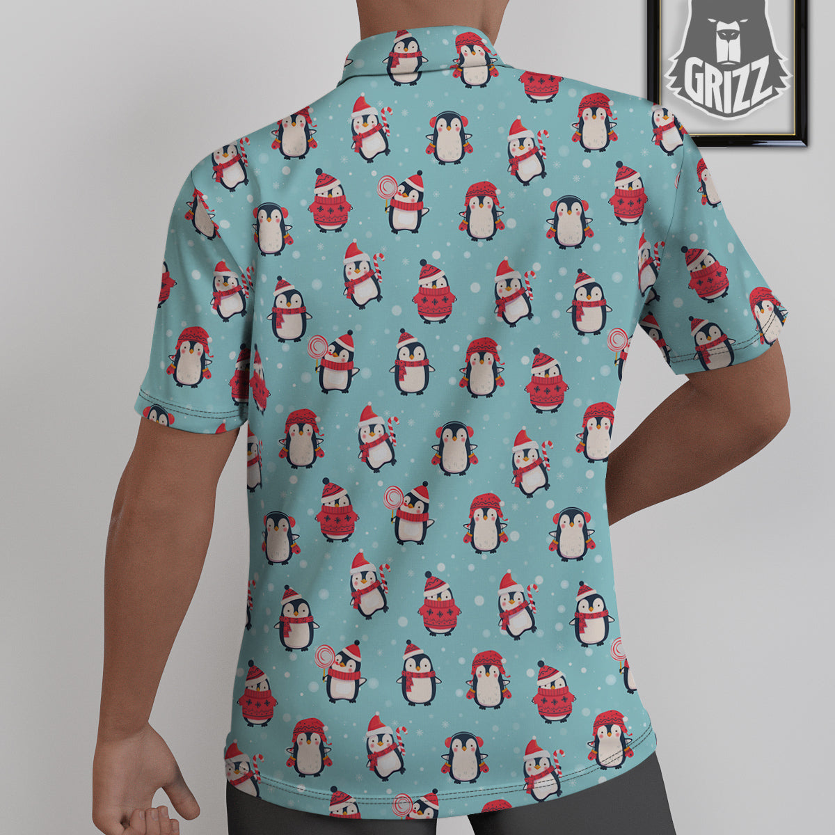 Penguin Cute Snowy Print Pattern Untucked Shirts-grizzshop