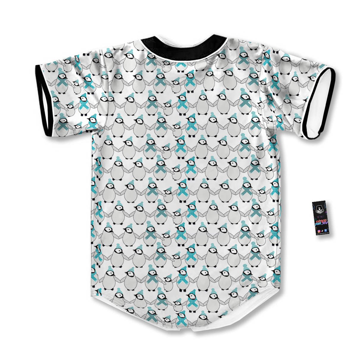 Penguin Emperor Cartoon Print Pattern Baseball Jersey-grizzshop