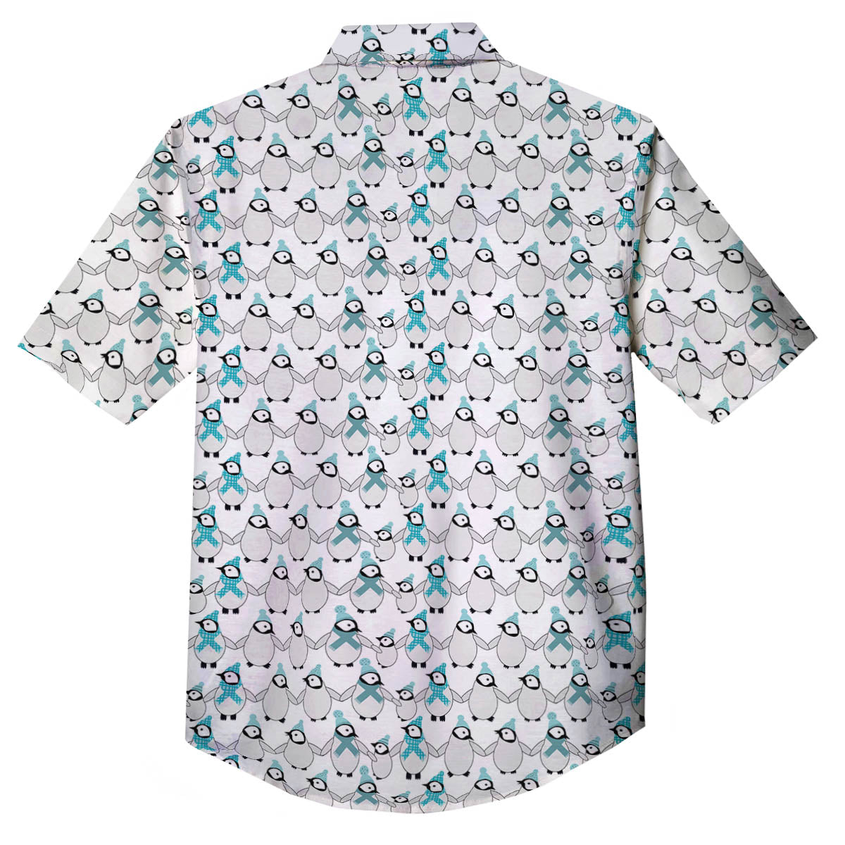 Penguin Emperor Cartoon Print Pattern Button Up Shirt-grizzshop