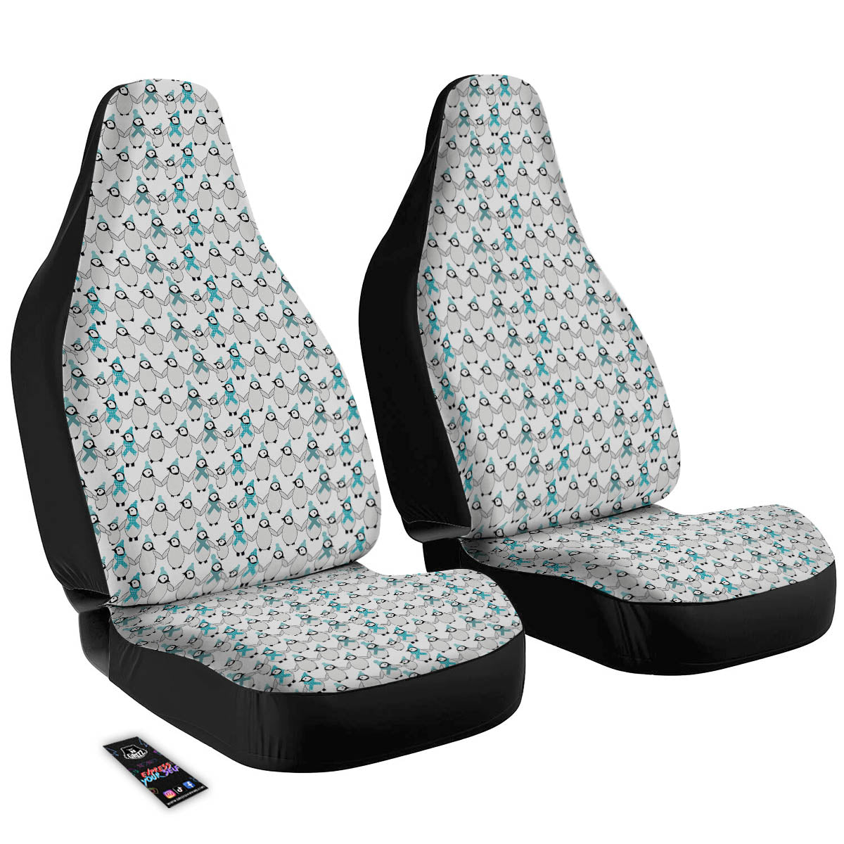 Penguin Emperor Cartoon Print Pattern Car Seat Covers-grizzshop