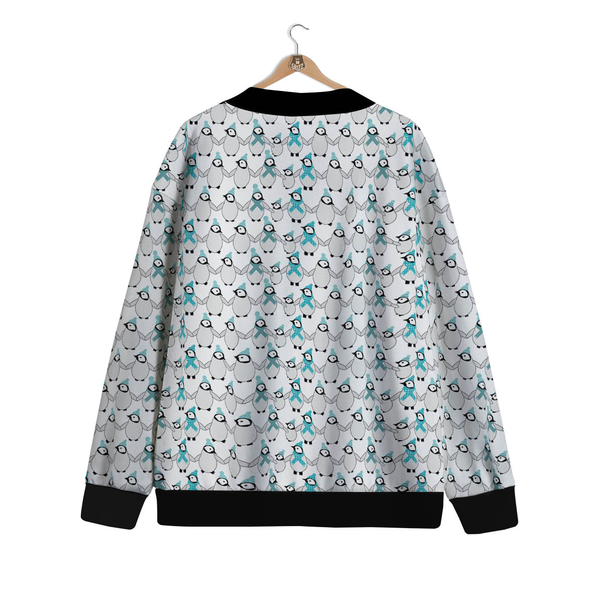 Penguin Emperor Cartoon Print Pattern Cardigan-grizzshop