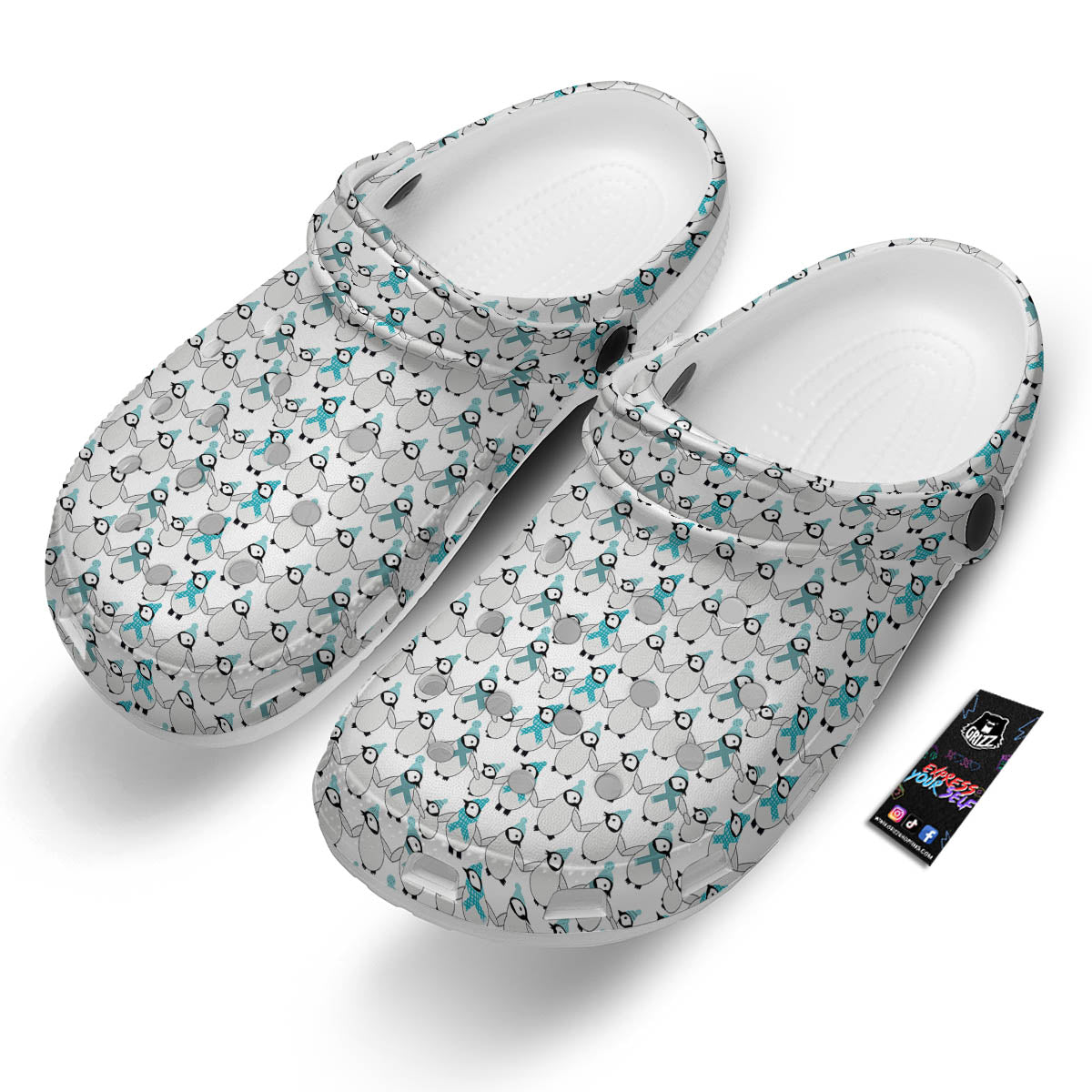 Penguin Emperor Cartoon Print Pattern Clog-grizzshop