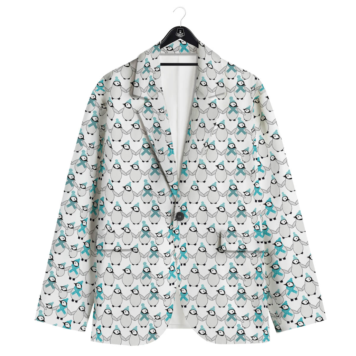 Penguin Emperor Cartoon Print Pattern Men's Sport Coat-grizzshop