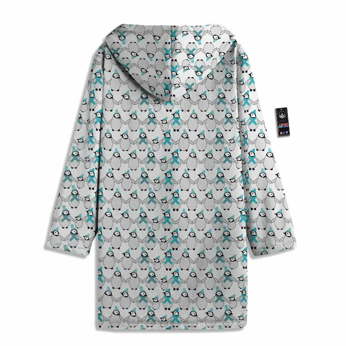 Penguin Emperor Cartoon Print Pattern Men's Windbreaker Jacket-grizzshop