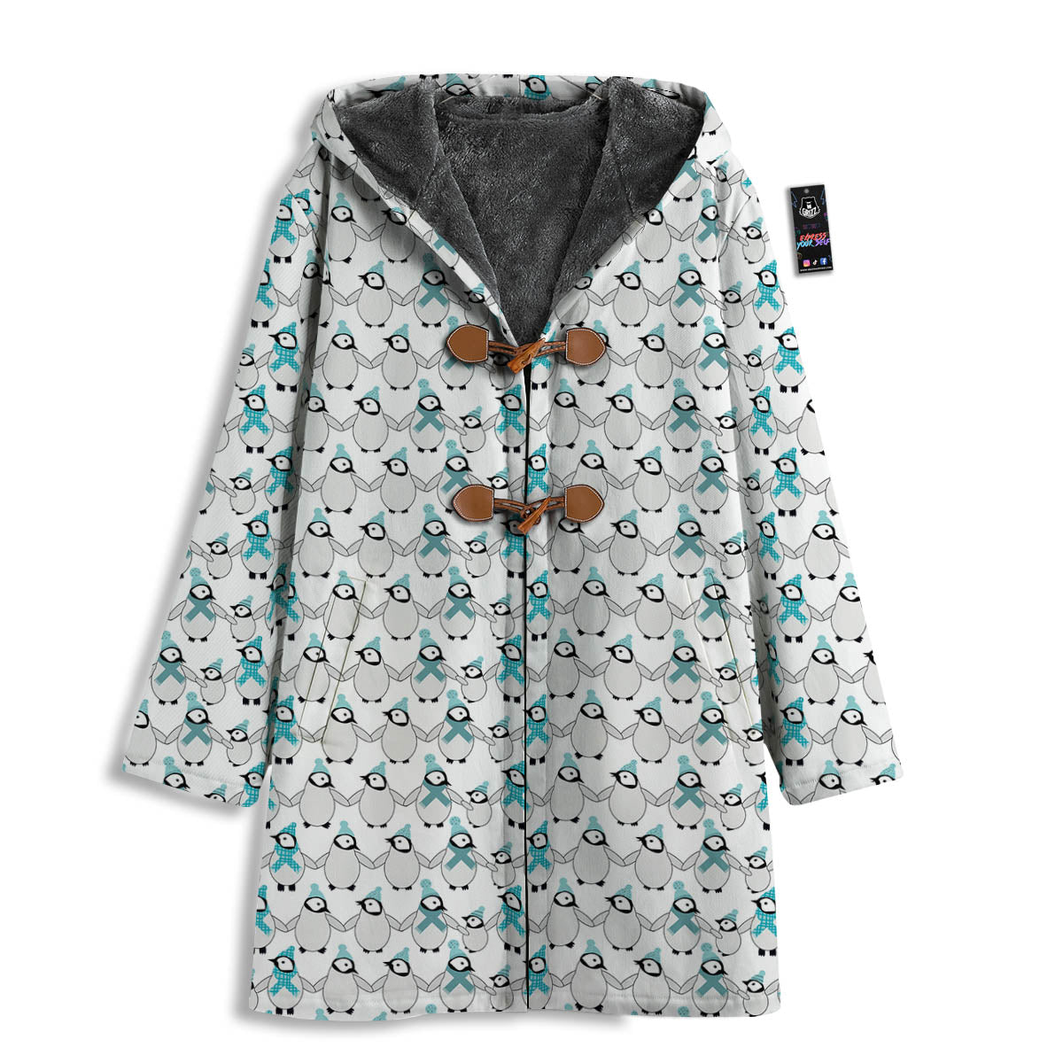 Penguin Emperor Cartoon Print Pattern Men's Windbreaker Jacket-grizzshop