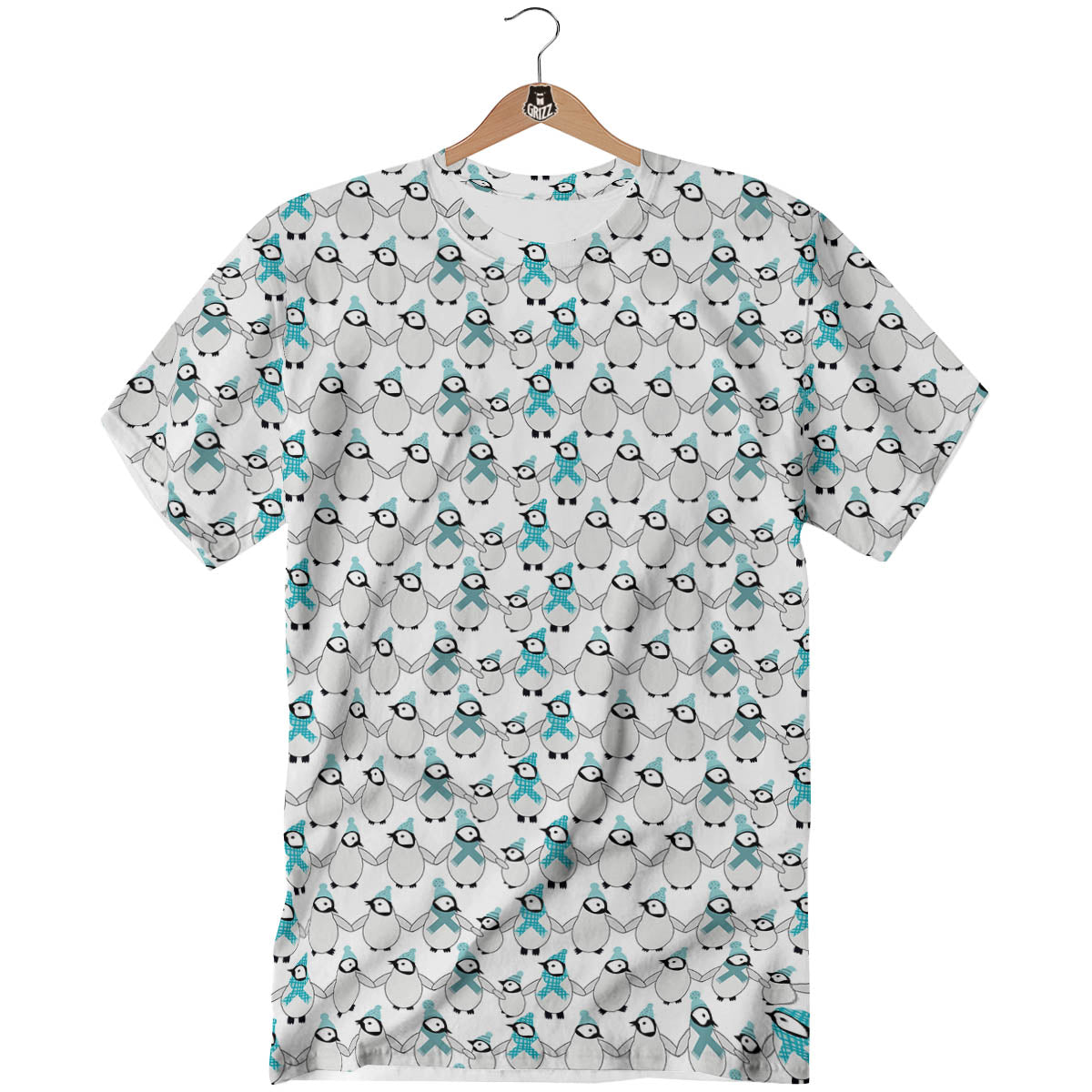 Penguin Emperor Cartoon Print Pattern T-Shirt-grizzshop