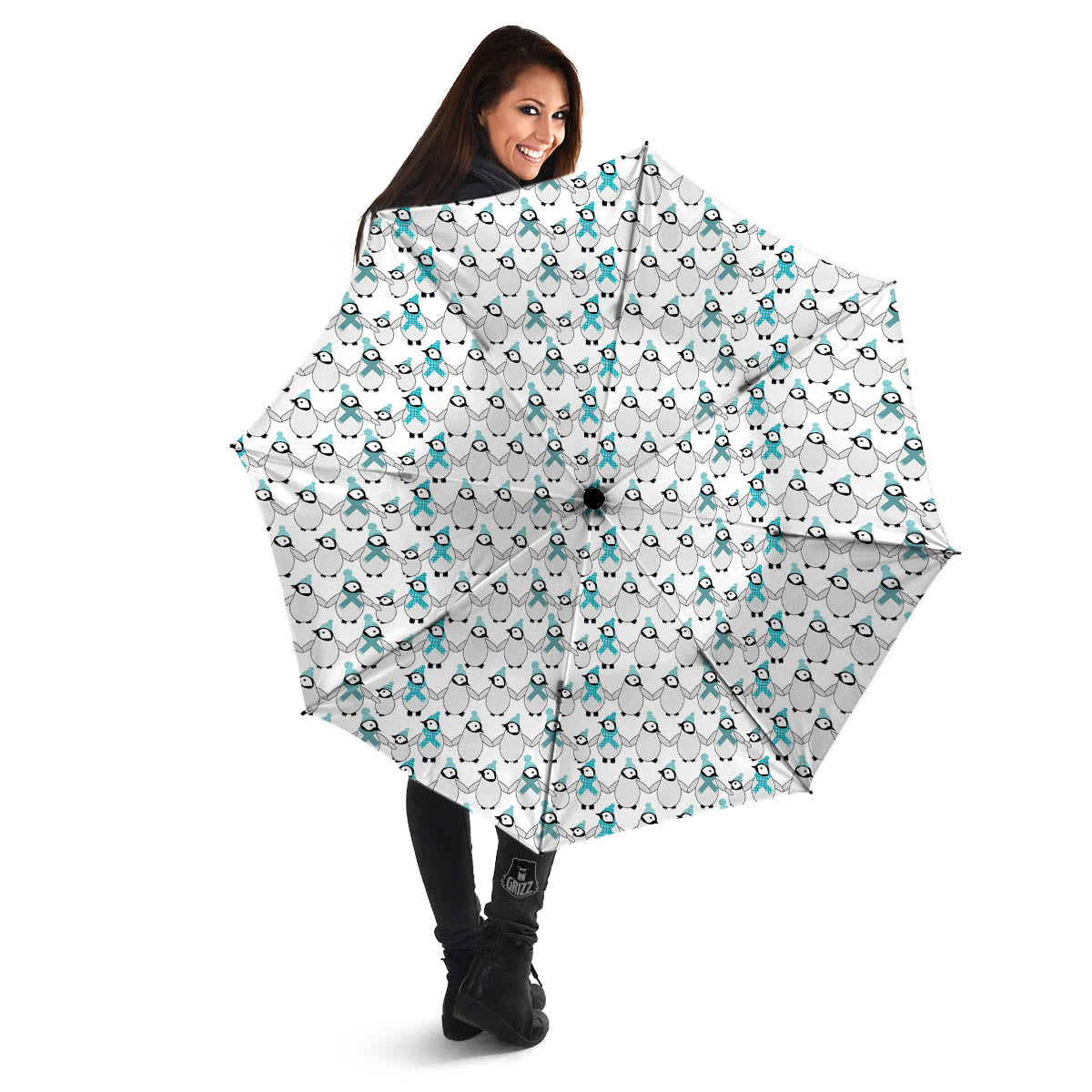 Penguin Emperor Cartoon Print Pattern Umbrella-grizzshop