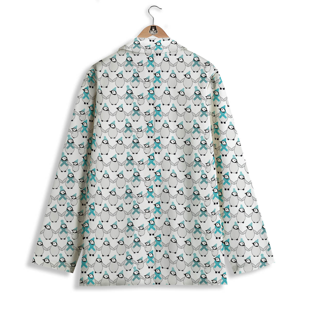 Penguin Emperor Cartoon Print Pattern Women's Blazer-grizzshop