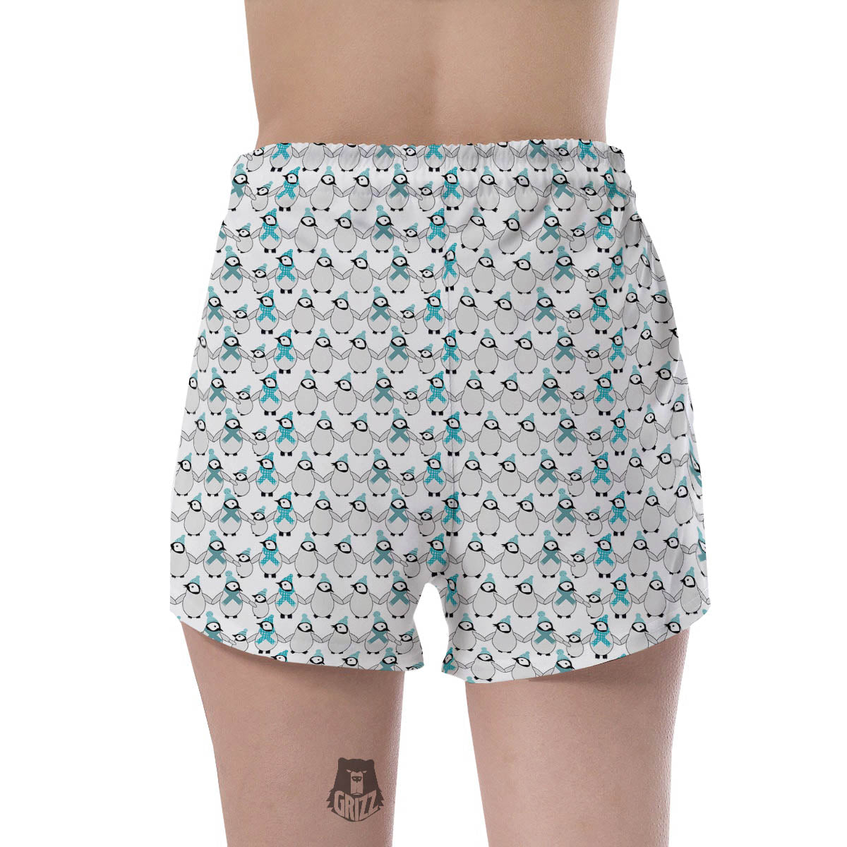 Penguin Emperor Cartoon Print Pattern Women's Shorts-grizzshop