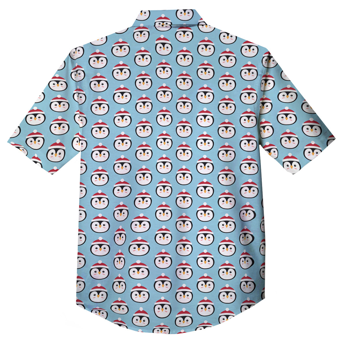 Penguin Face Cute Print Pattern Button Up Shirt-grizzshop