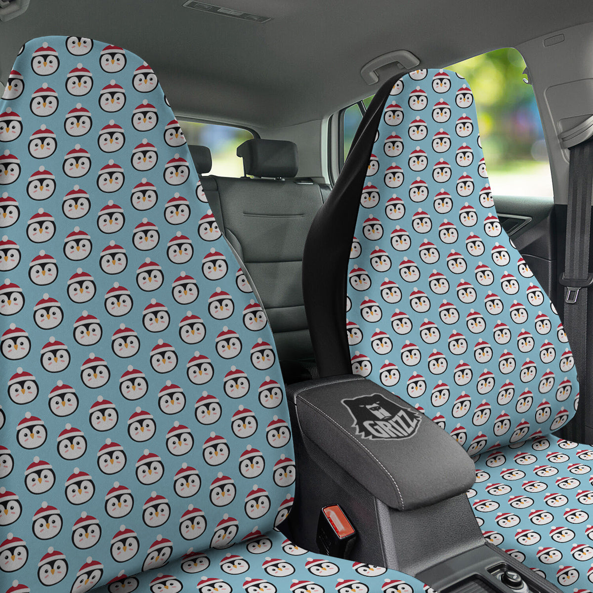 Penguin Face Cute Print Pattern Car Seat Covers-grizzshop