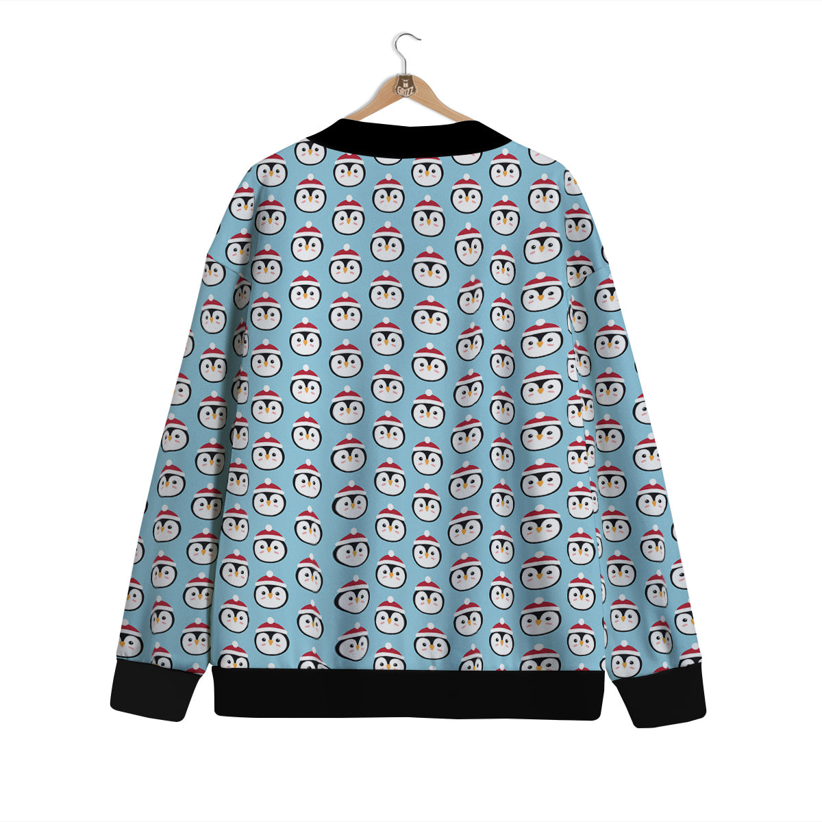 Penguin Face Cute Print Pattern Cardigan-grizzshop