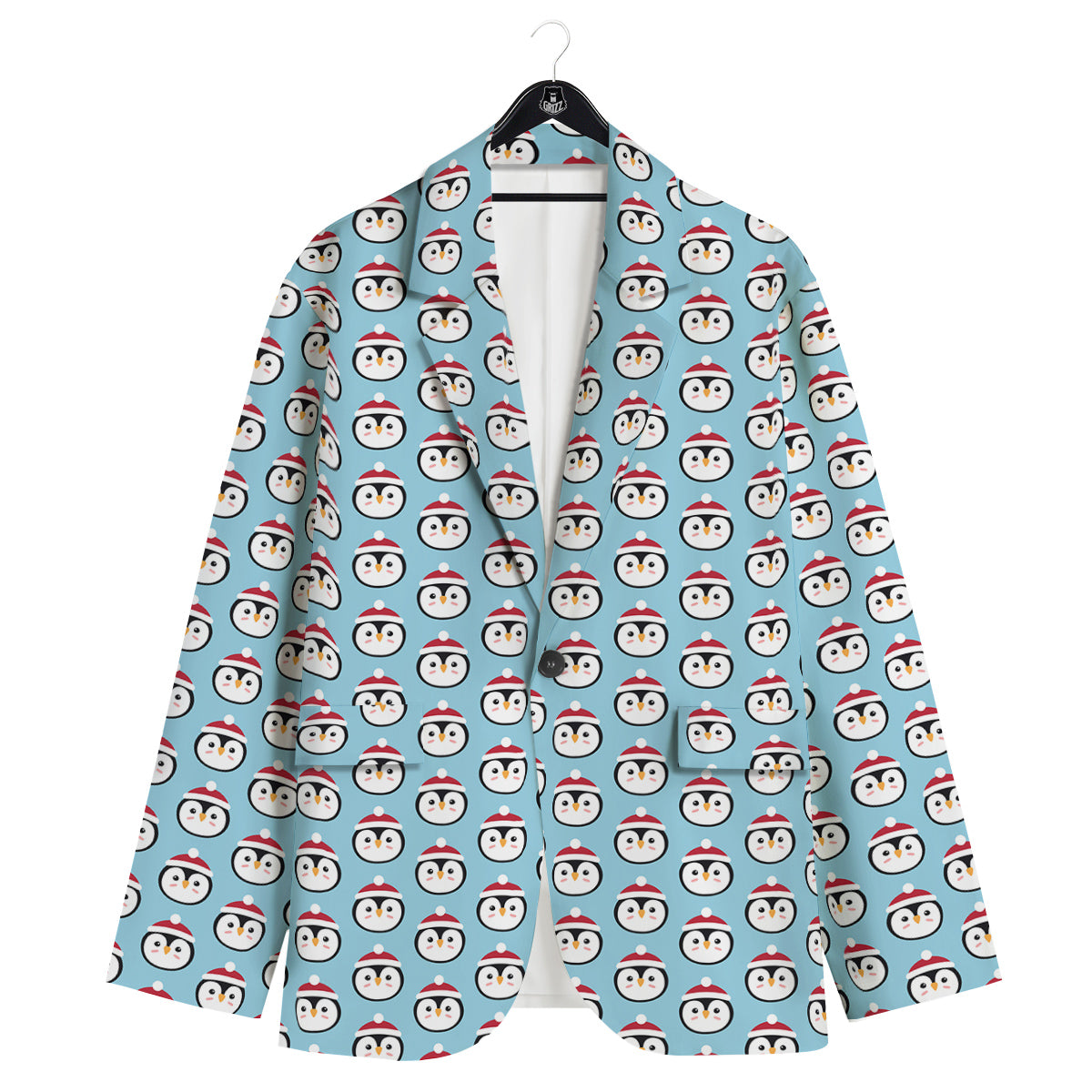 Penguin Face Cute Print Pattern Men's Sport Coat-grizzshop