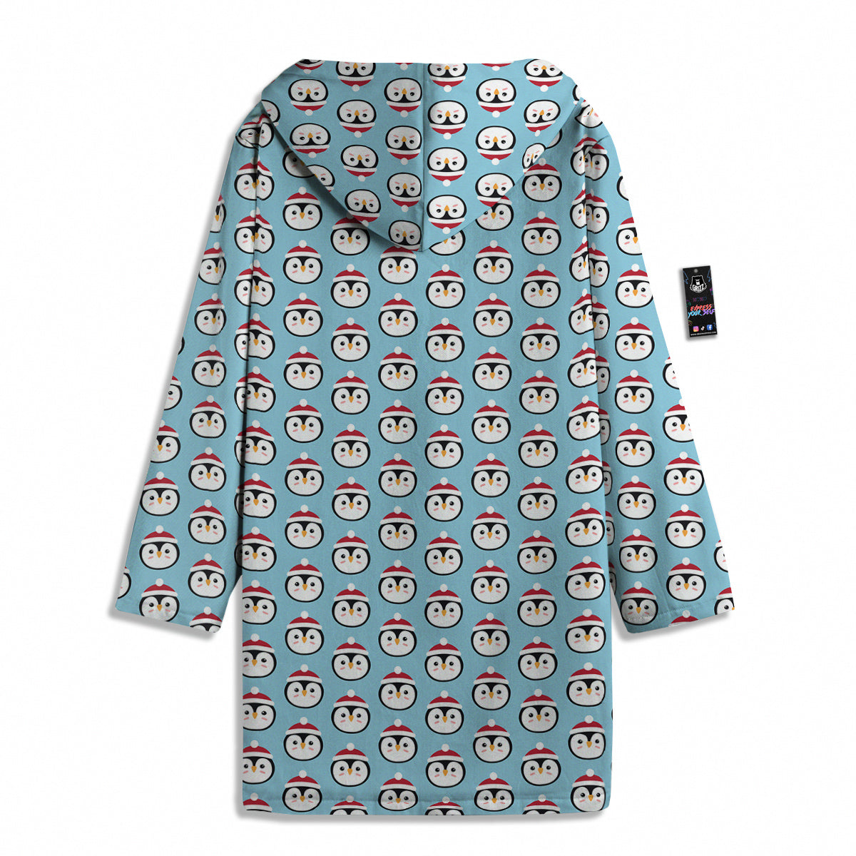 Penguin Face Cute Print Pattern Men's Windbreaker Jacket-grizzshop
