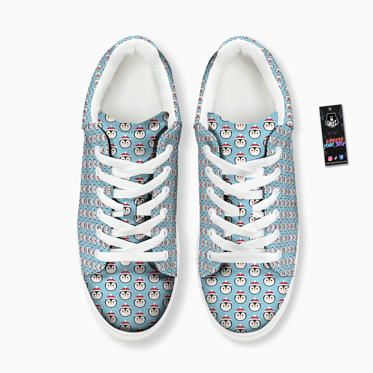 Penguin Face Cute Print Pattern Platform Shoes-grizzshop