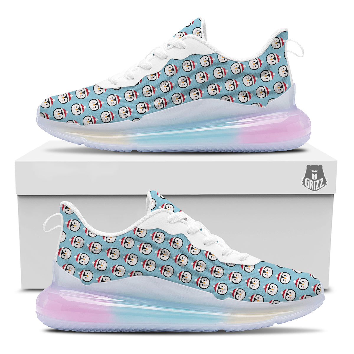 Penguin Face Cute Print Pattern Running Sneakers-grizzshop