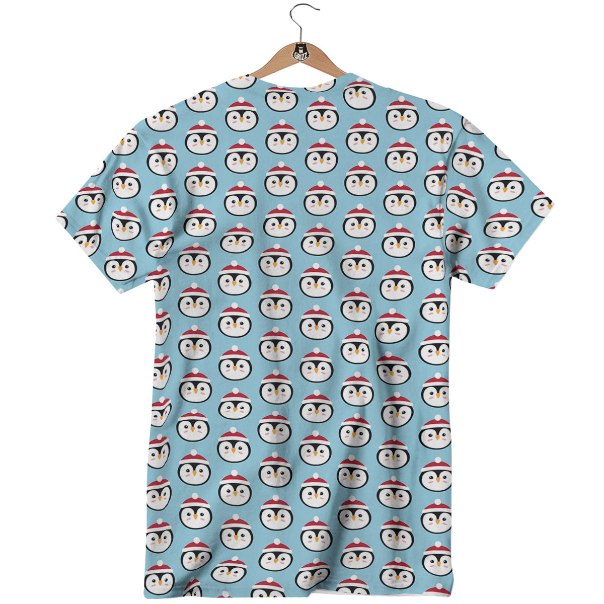 Penguin Face Cute Print Pattern T-Shirt-grizzshop