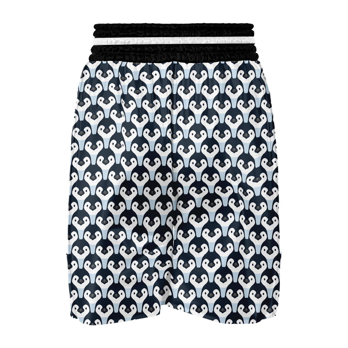 Penguin Face Pattern Print Boxing Shorts-grizzshop