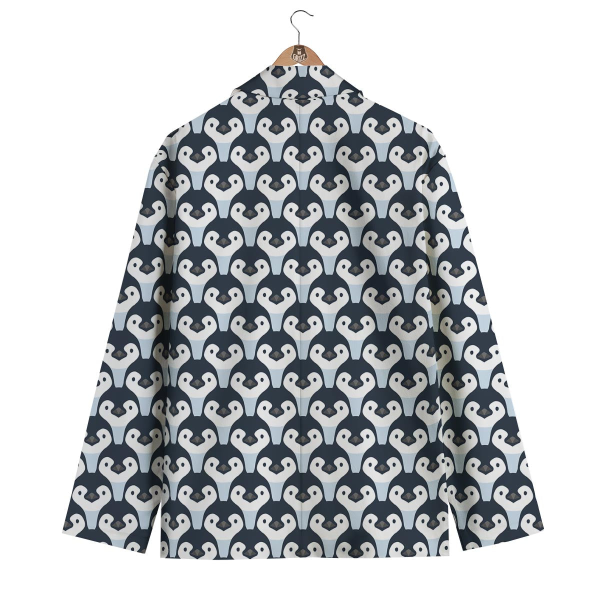 Penguin Face Pattern Print Men's Blazer-grizzshop