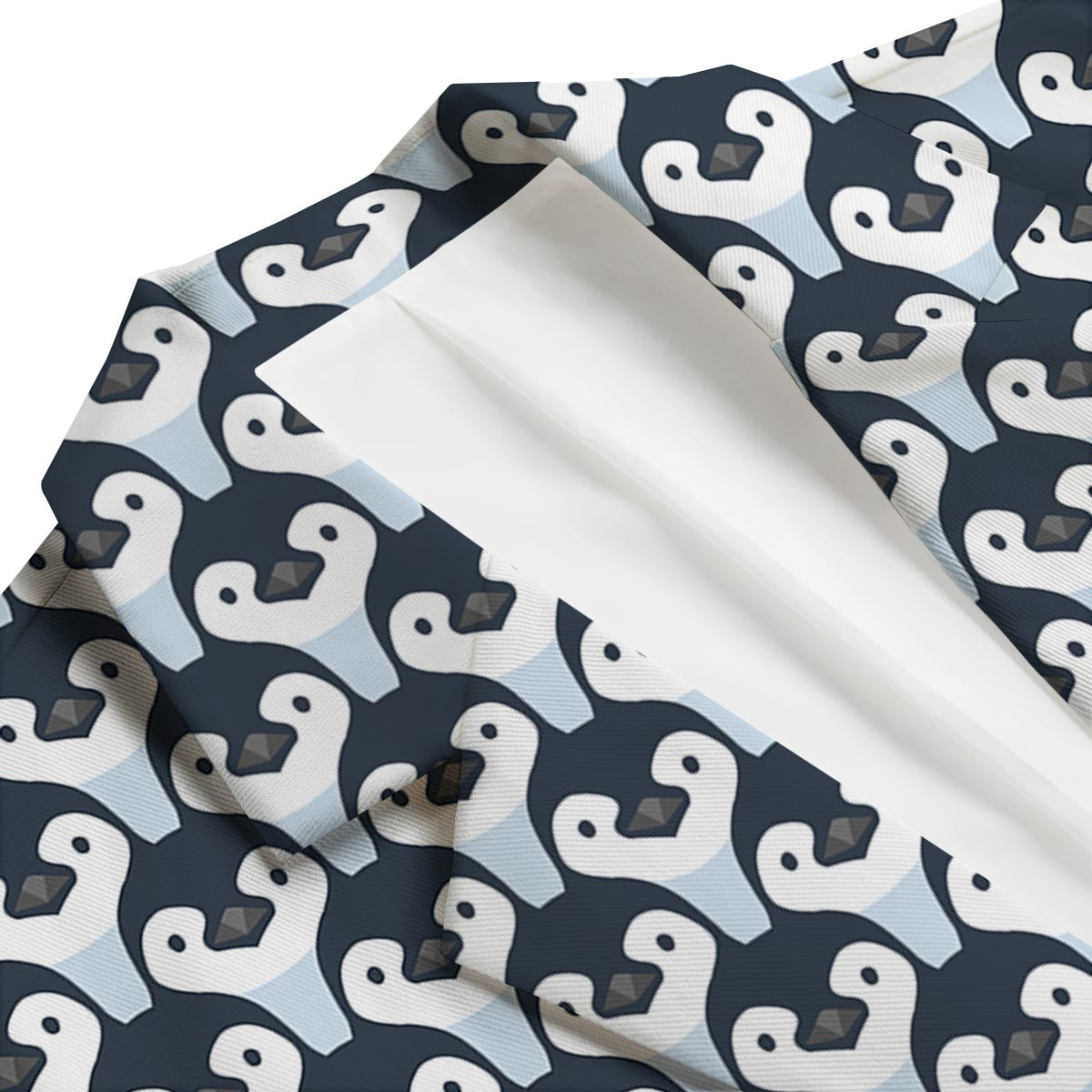 Penguin Face Pattern Print Men's Blazer-grizzshop