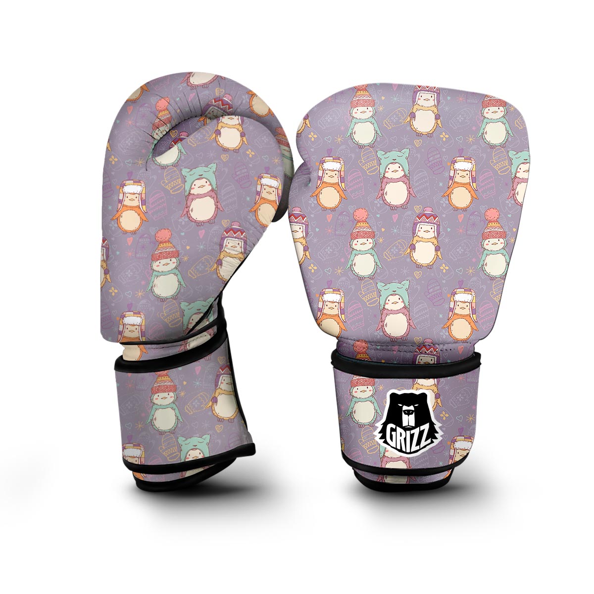 Penguin Pattern Print Boxing Gloves-grizzshop