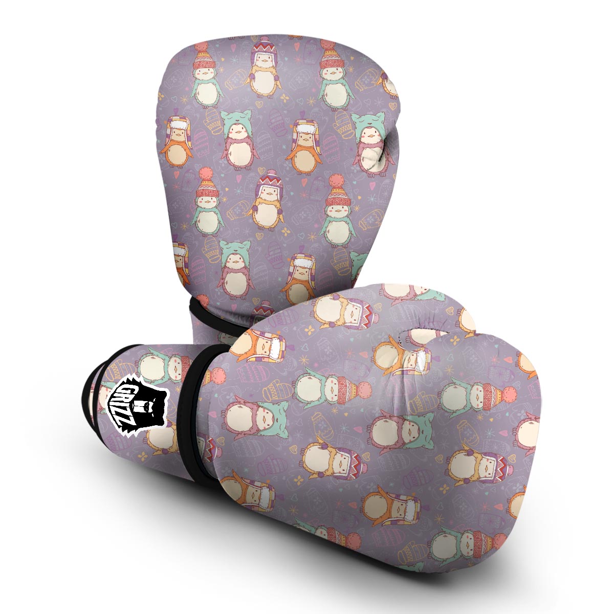 Penguin Pattern Print Boxing Gloves-grizzshop