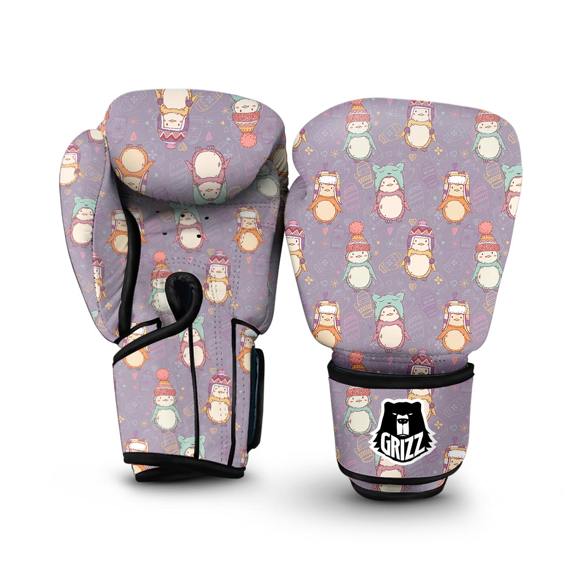 Penguin Pattern Print Boxing Gloves-grizzshop