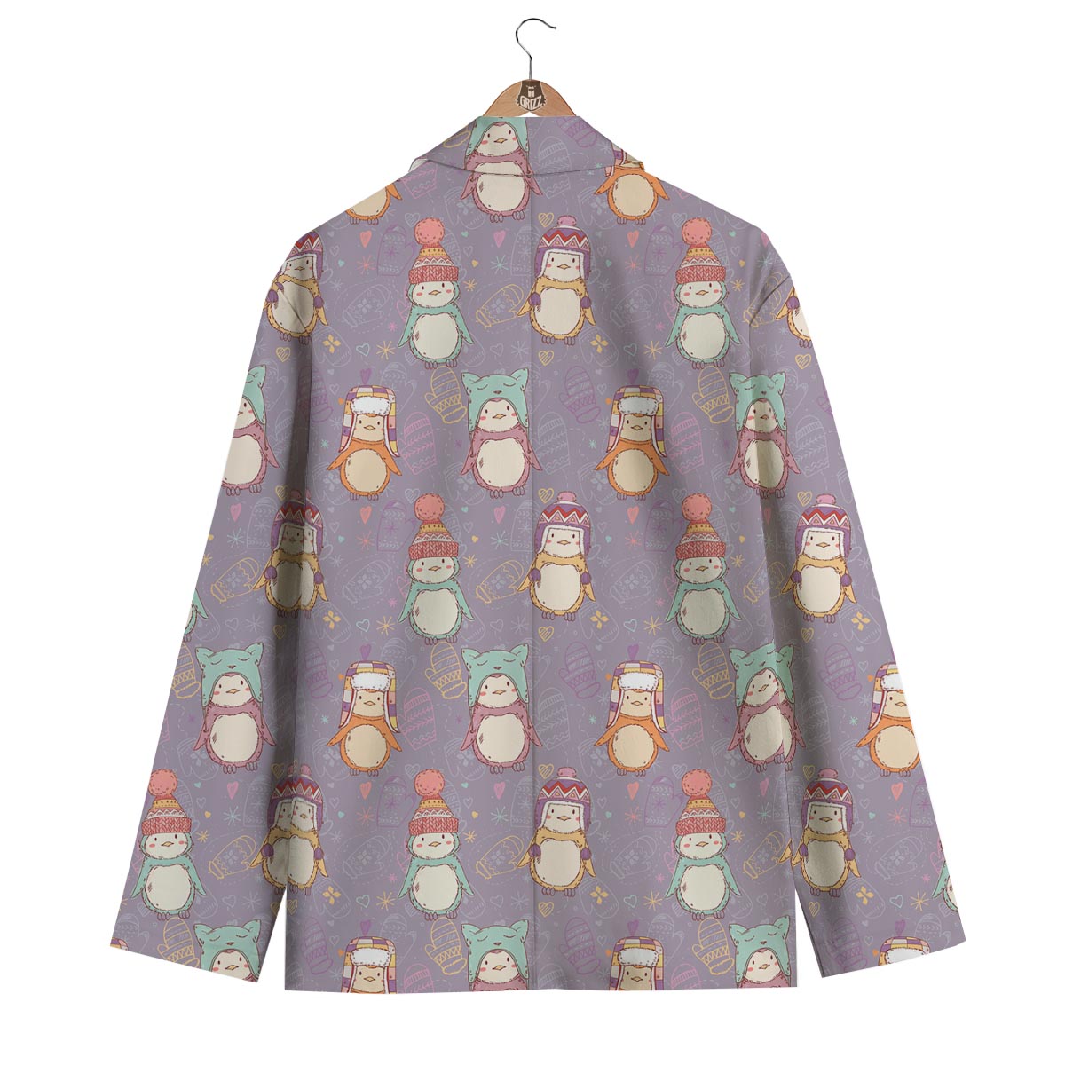Penguin Pattern Print Men's Blazer-grizzshop