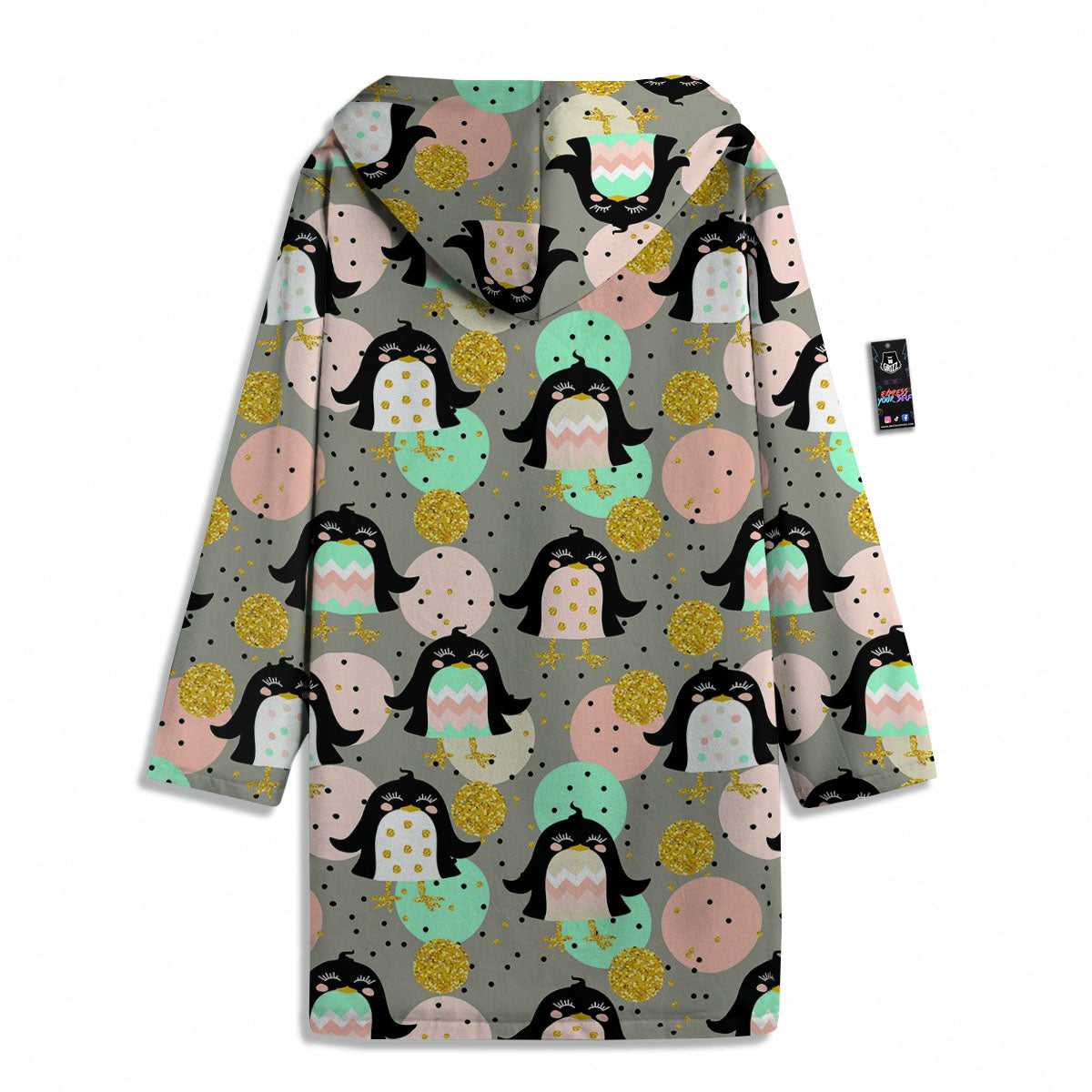 Penguin Pink Polka Print Pattern Men's Windbreaker Jacket-grizzshop
