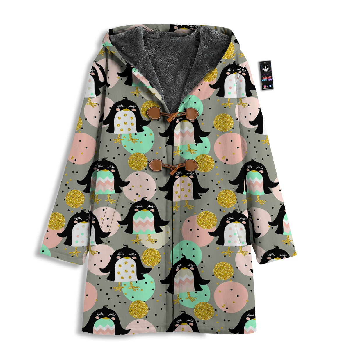 Penguin Pink Polka Print Pattern Men's Windbreaker Jacket-grizzshop
