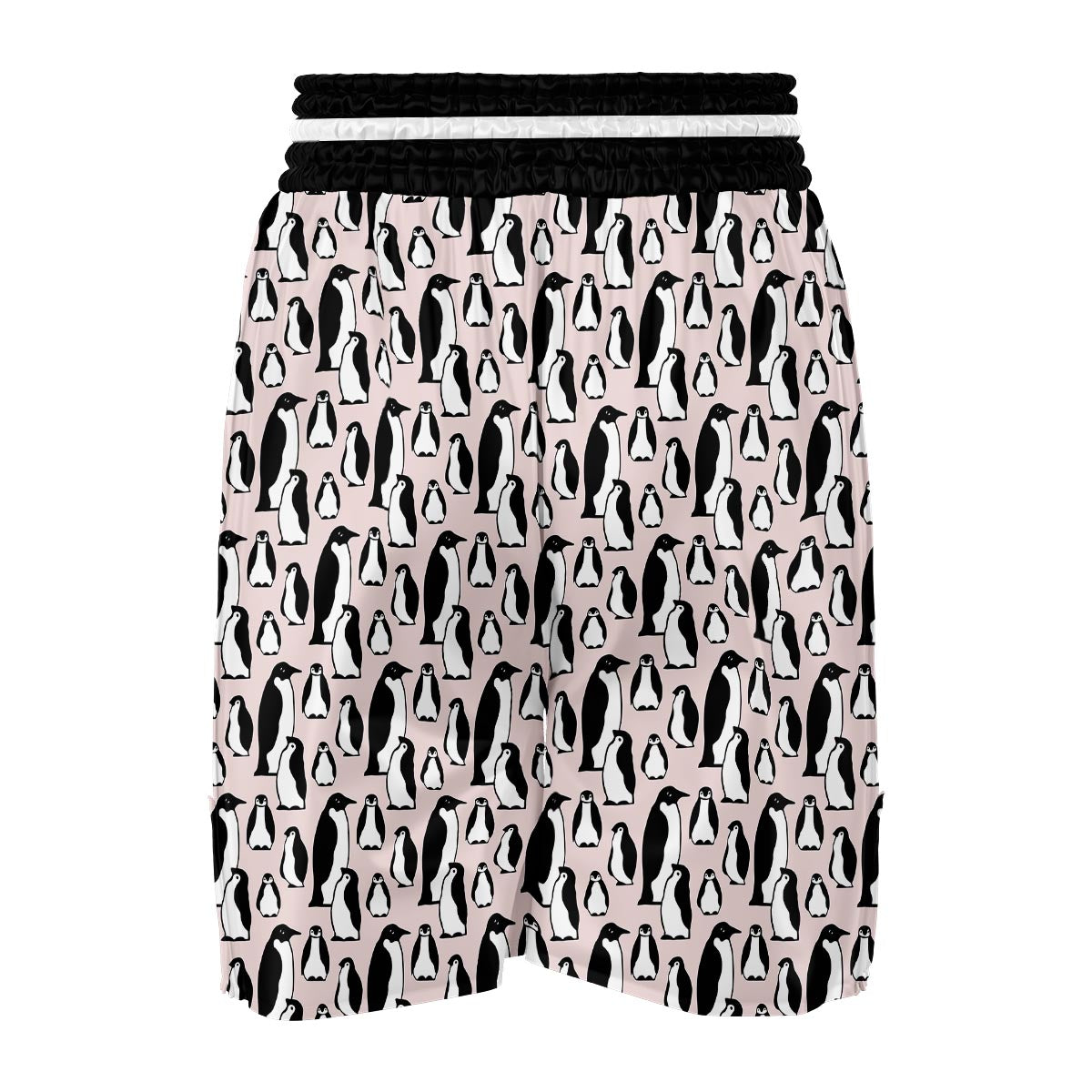 Penguin Print Pattern Boxing Shorts-grizzshop