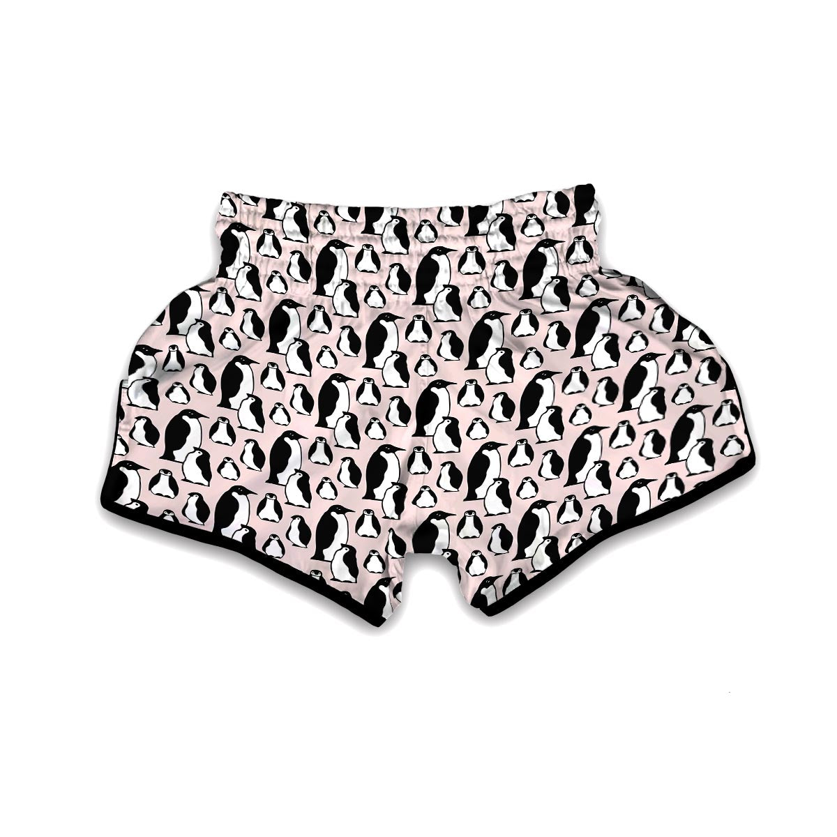 Penguin Print Pattern Muay Thai Boxing Shorts-grizzshop