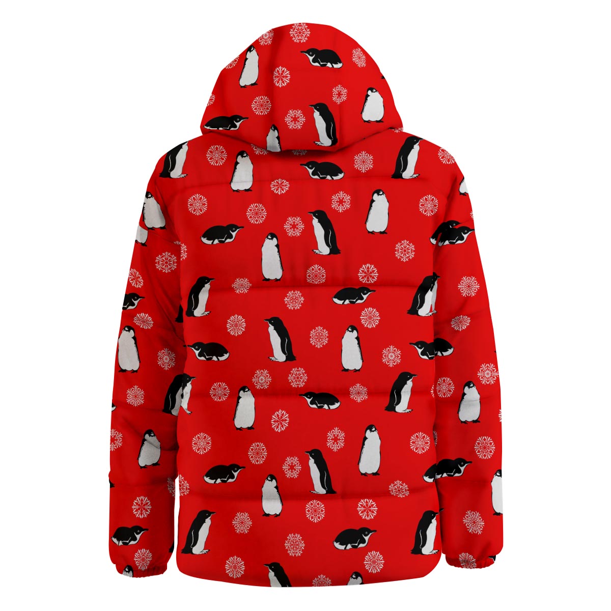 Penguin Red Snow Print Pattern Down Jacket-grizzshop