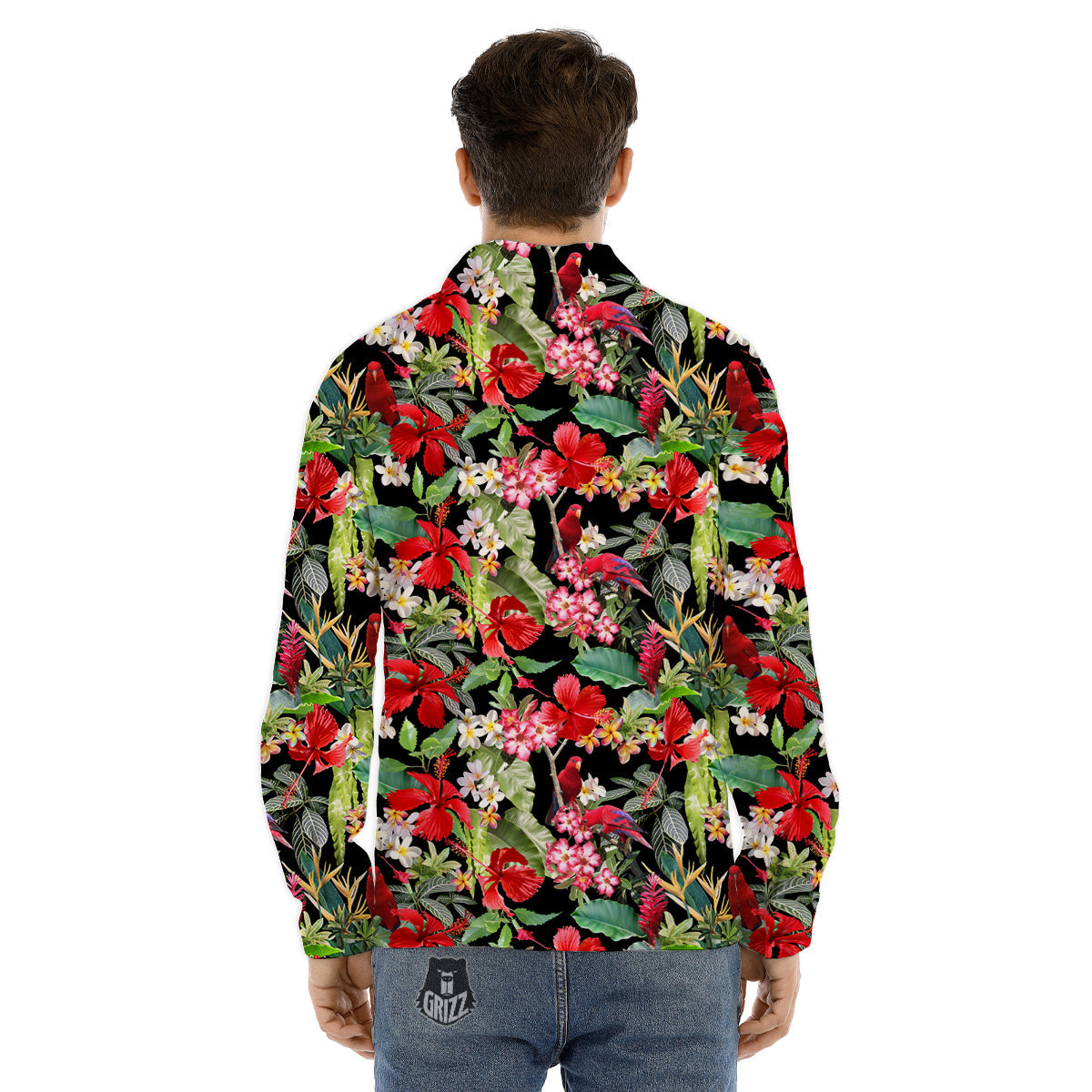Penguin Red Snow Print Pattern Men's Dress Shirts-grizzshop