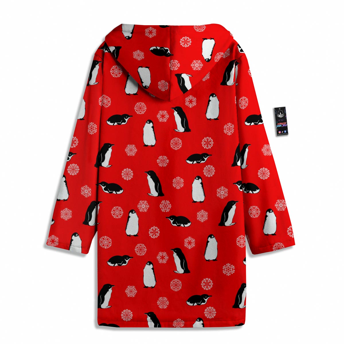 Penguin Red Snow Print Pattern Men's Windbreaker Jacket-grizzshop