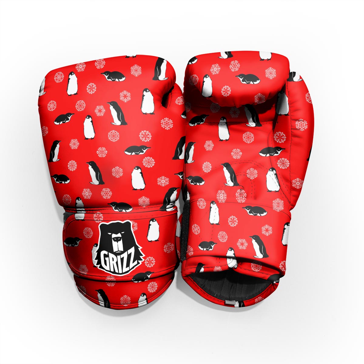 Penguin Red Snow Print Pattern Pro Boxing Glove