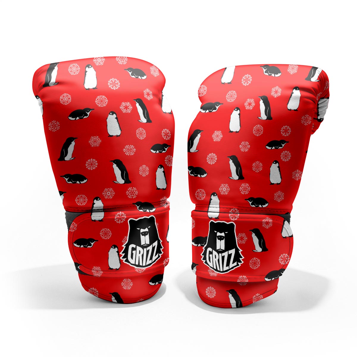 Penguin Red Snow Print Pattern Pro Boxing Glove