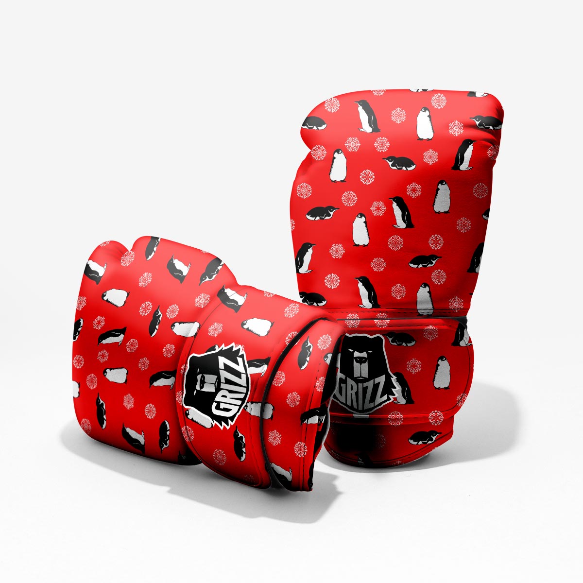 Penguin Red Snow Print Pattern Pro Boxing Glove