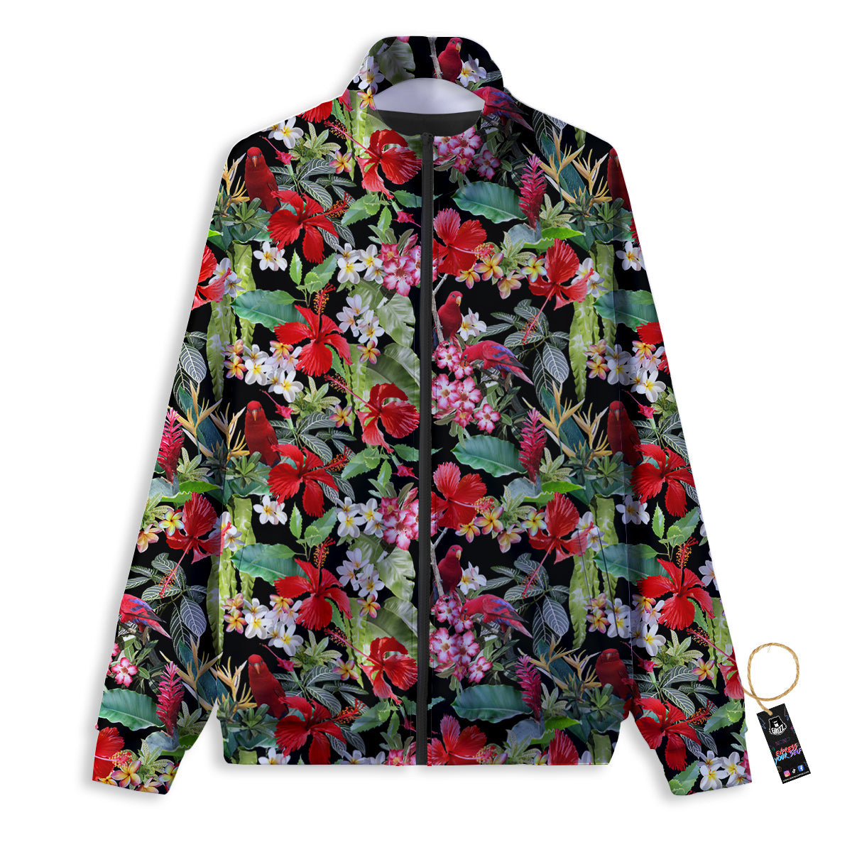 Penguin Red Snow Print Pattern Track Jacket-grizzshop