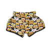 Penguin Waffle Pattern Print Muay Thai Boxing Shorts-grizzshop