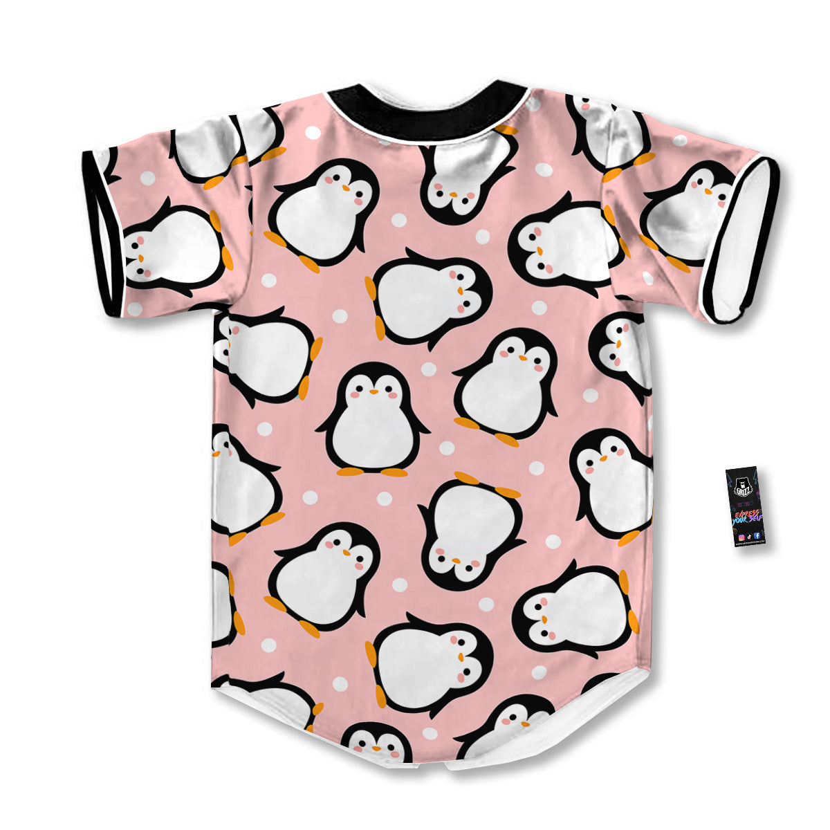 Penguin Xmas Print Pattern Baseball Jersey-grizzshop