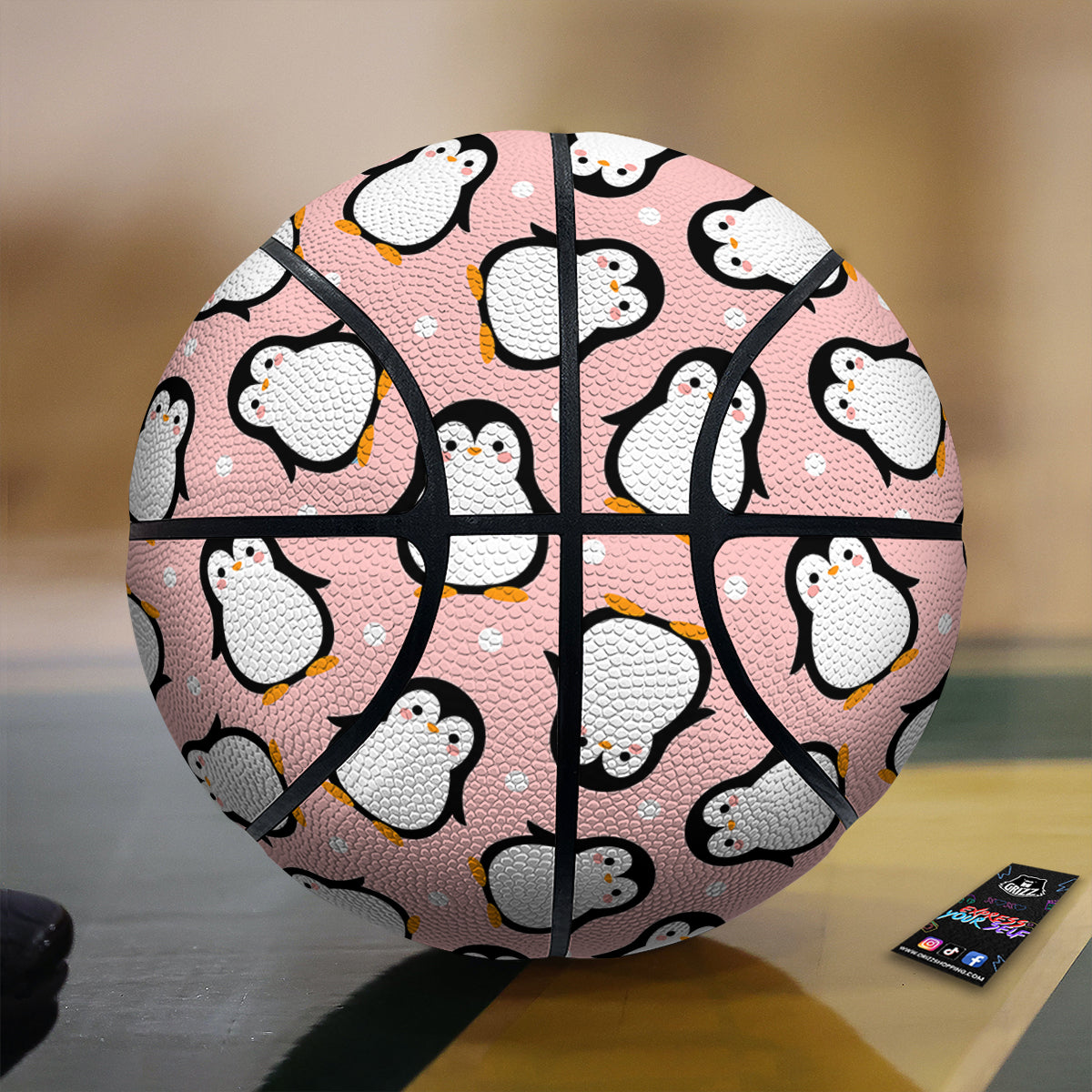 Penguin Xmas Print Pattern Basketball