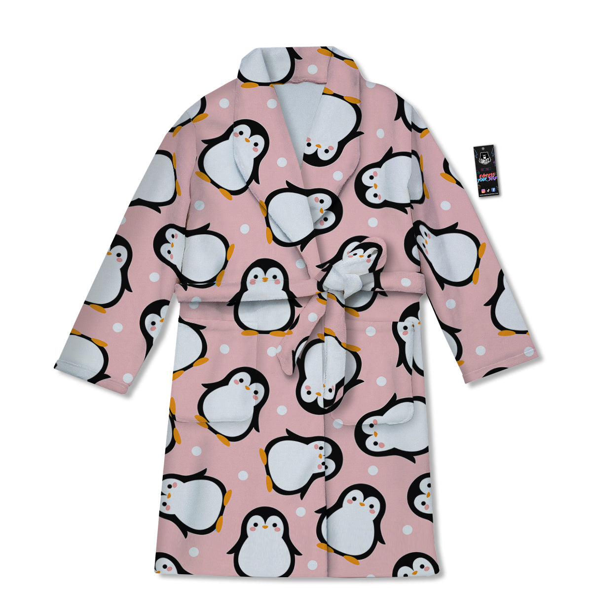Penguin Xmas Print Pattern Bathrobe-grizzshop