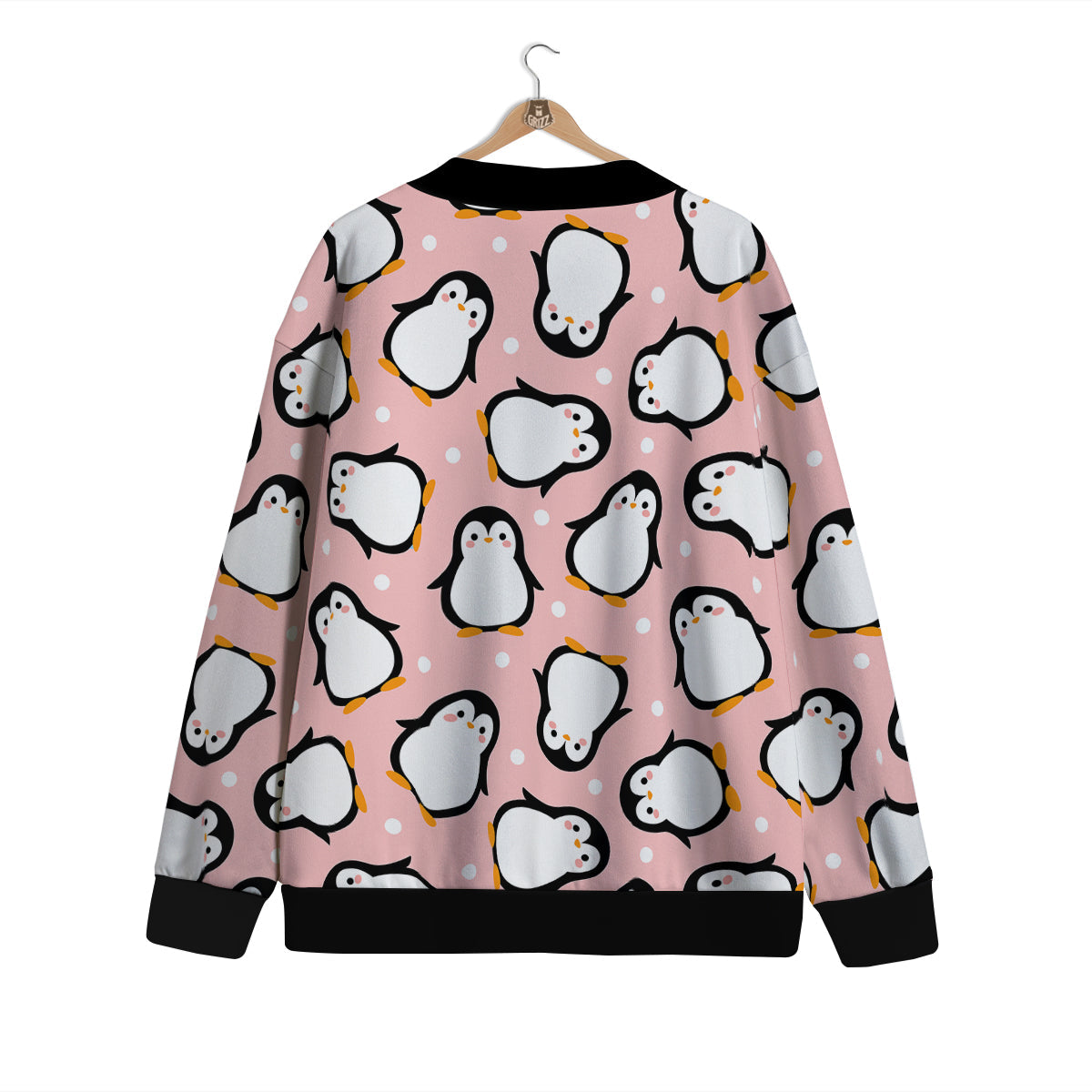 Penguin Xmas Print Pattern Cardigan-grizzshop