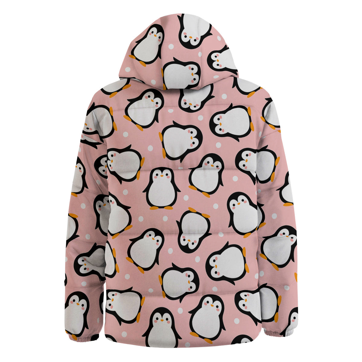 Penguin Xmas Print Pattern Down Jacket-grizzshop