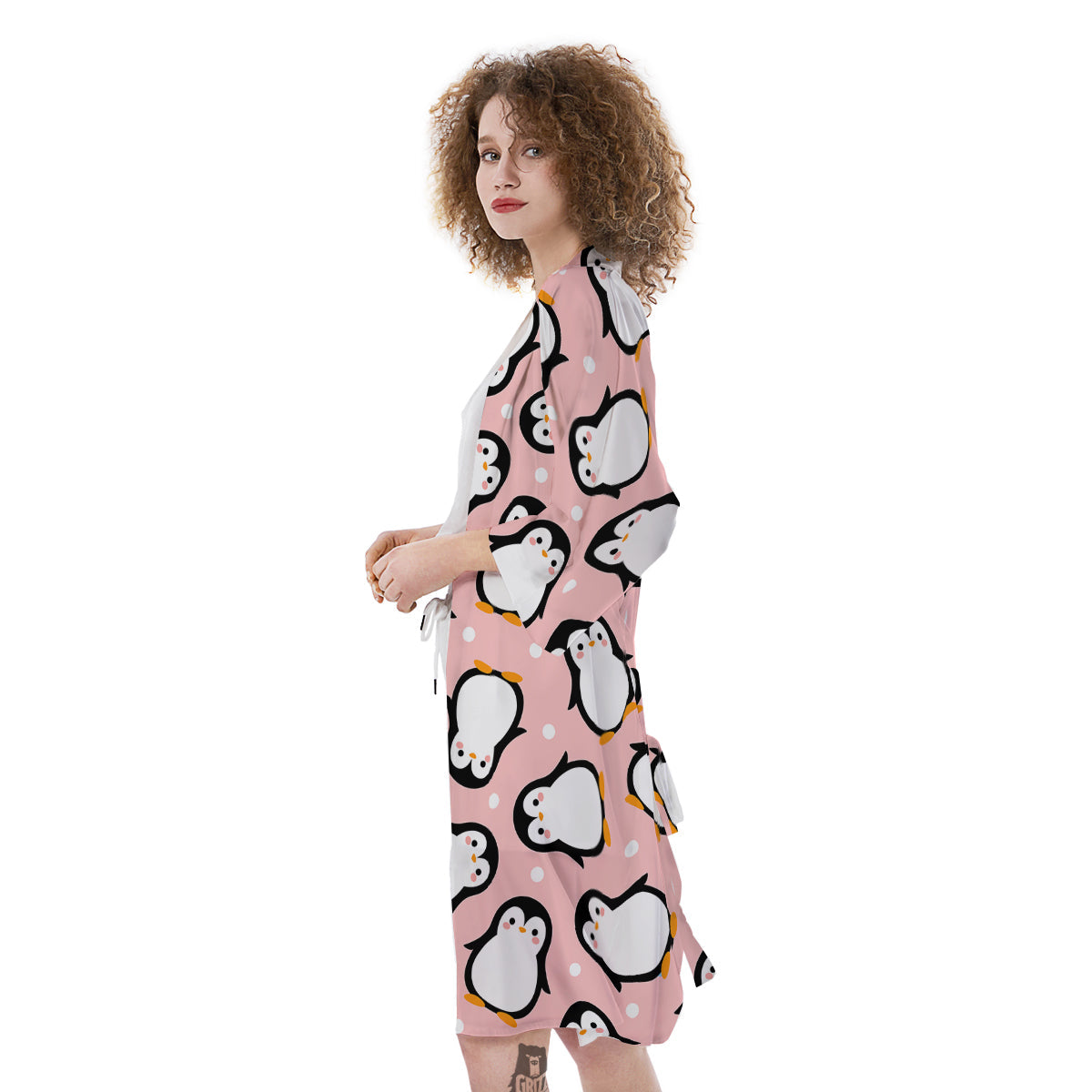 Penguin Xmas Print Pattern Kimono-grizzshop