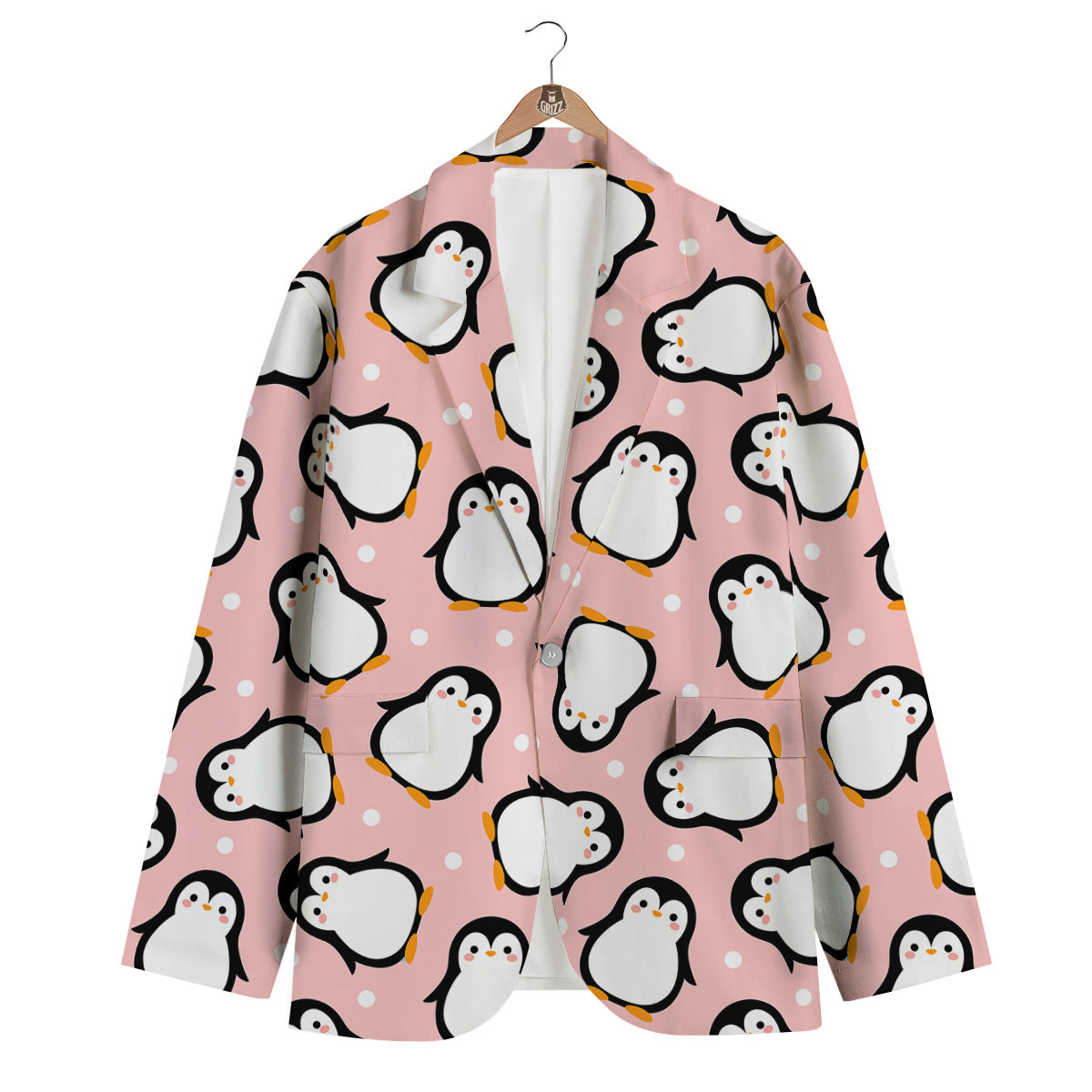 Penguin Xmas Print Pattern Men's Blazer-grizzshop